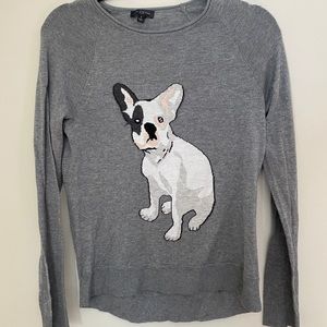 The Limited size large grey french bulldog sweater